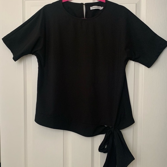 Misslook Black Side Knot Top Size M Medium - Picture 1 of 6
